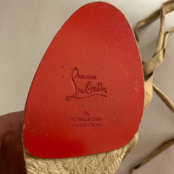 authentic CHRISTIAN LOUBOUTIN size 36 espadrilles - Picture 7 of 10